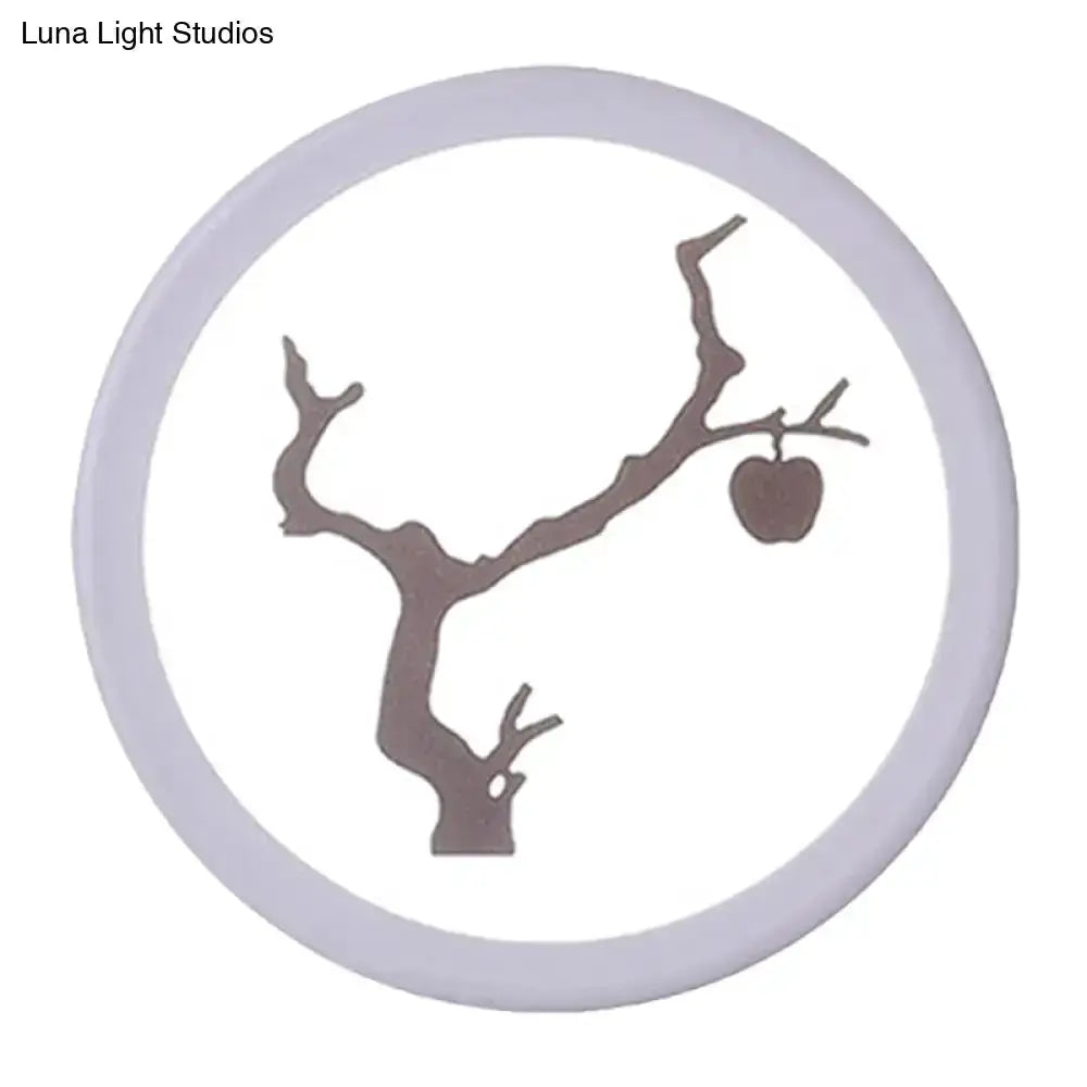 Minimalist Tree Silhouette Wall Lamp White Coffee