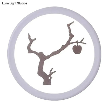 Minimalist Tree Silhouette Wall Lamp White Coffee