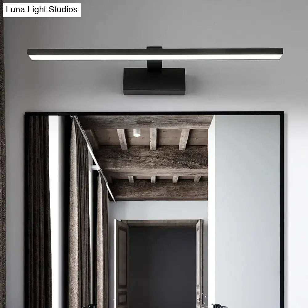 White acrylic vanity light by Decorbites, slim horizontal LED bar above a large bathroom mirror on Tampa Home & Garden Store