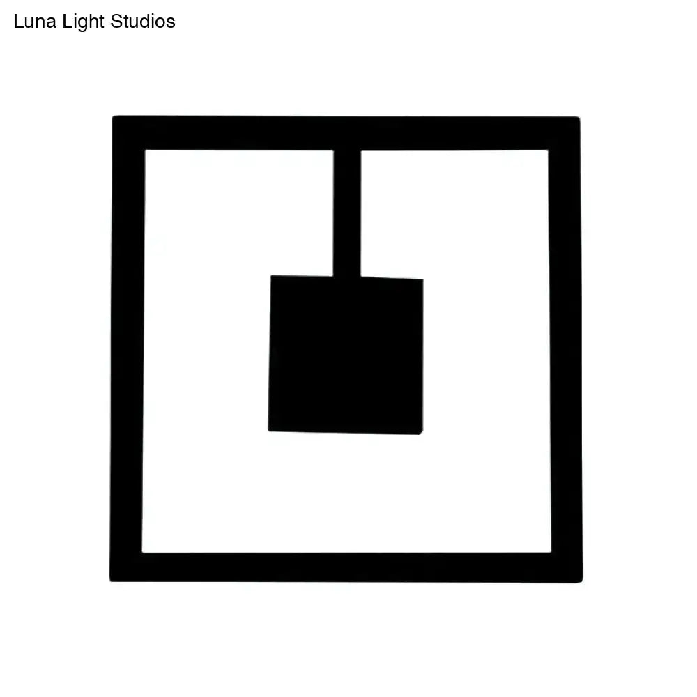 White acrylic dual-voltage metal wall light square frame pendant silhouette on Tampa Home & Garden Store