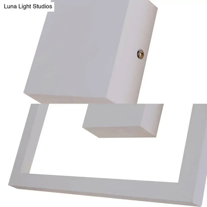 White Acrylic Dual-Voltage Metal Wall Light by Decorbites with geometric square frame on Tampa Home & Garden Store
