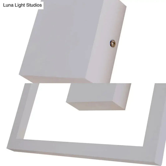White Acrylic Dual-Voltage Metal Wall Light by Decorbites with geometric square frame on Tampa Home & Garden Store