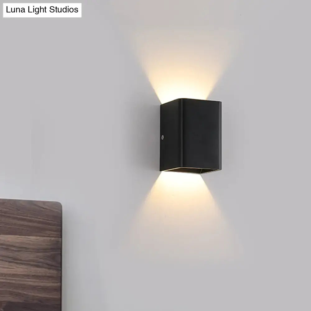 White Brass Cube Wall Lamp by Decorbites wall sconce with up and down glow on Tampa Home & Garden Store