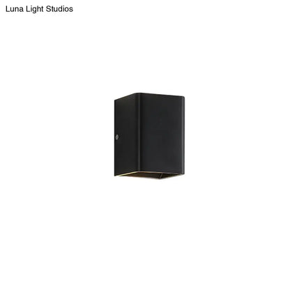 White Brass Cube Wall Lamp by Decorbites, black metal cube wall sconce with brass underside on Tampa Home & Garden Store