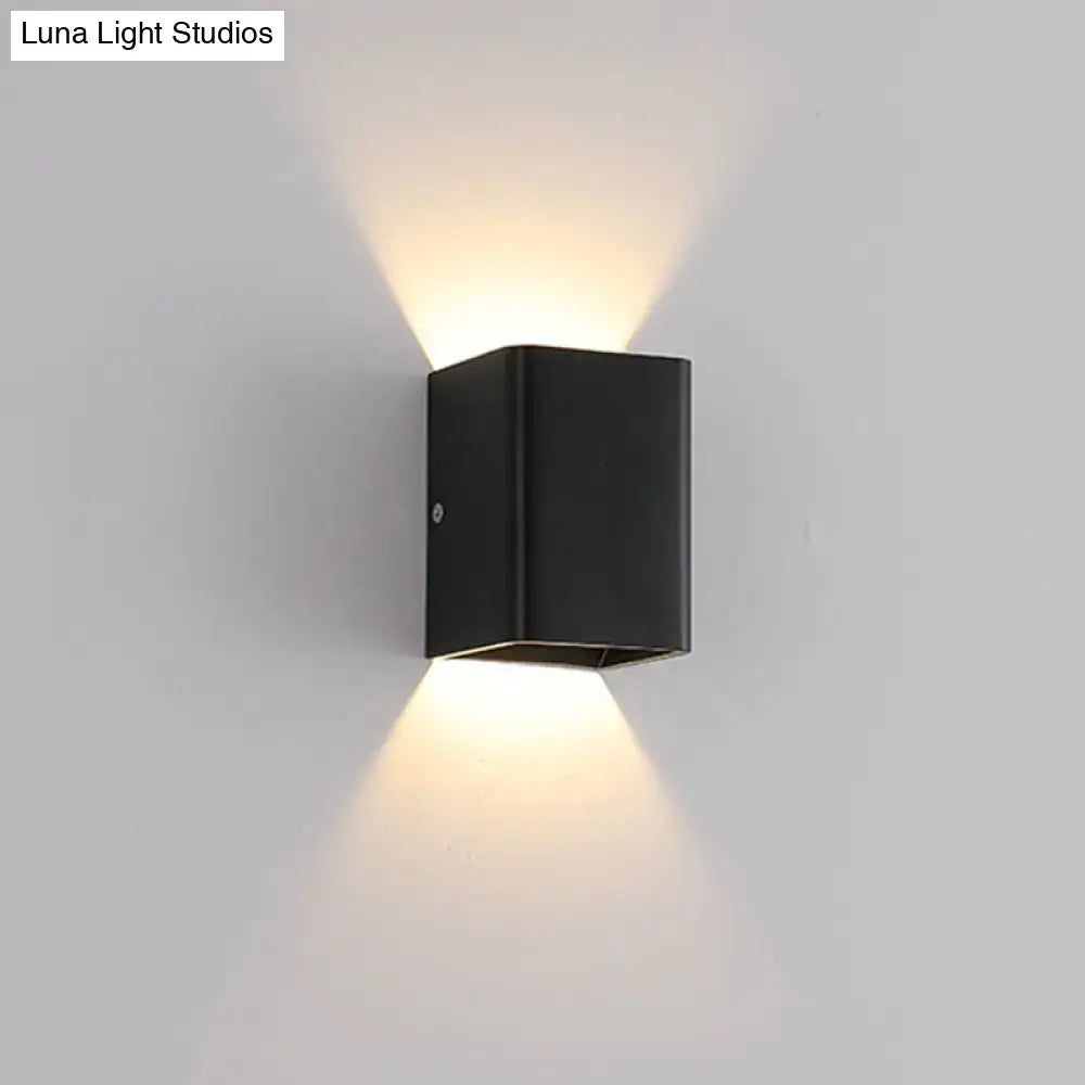 White Brass Cube Wall Lamp black metal cube wall light up/down glow Decorbites on Tampa Home & Garden Store