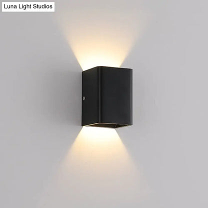 White Brass Cube Wall Lamp black metal cube wall light up/down glow Decorbites on Tampa Home & Garden Store