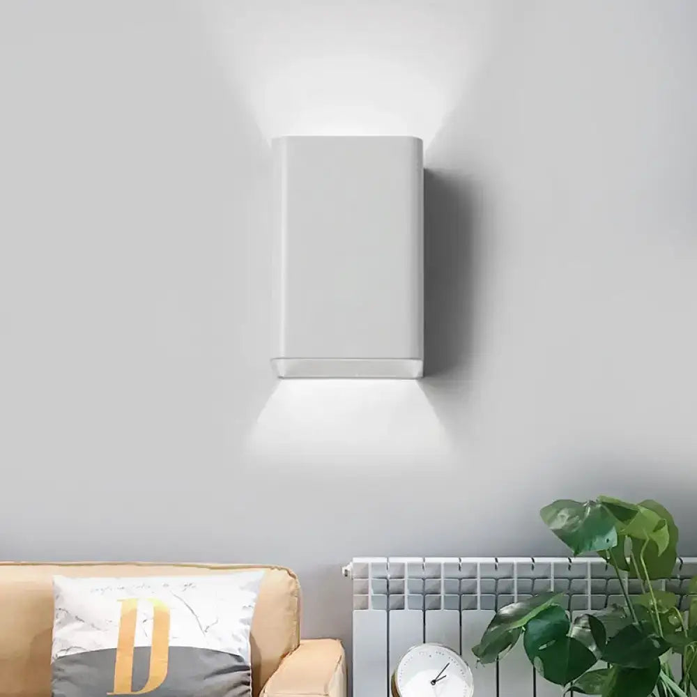 White cube wall lamp casts up and down light; wall-mounted metal fixture by Decorbites on Tampa Home & Garden Store