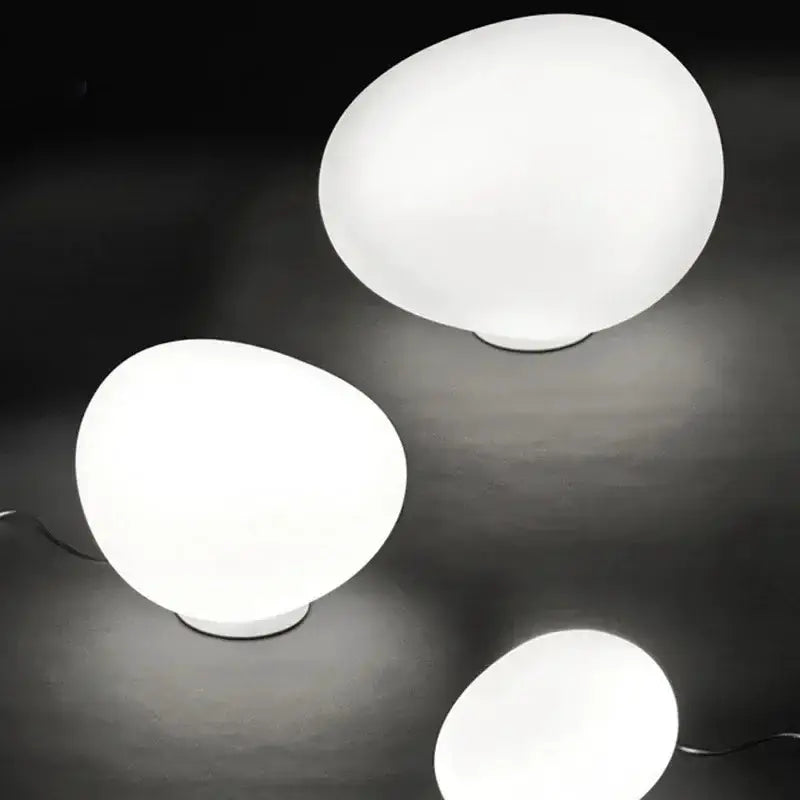 White Egg Glass Floor Lamp for Living Room