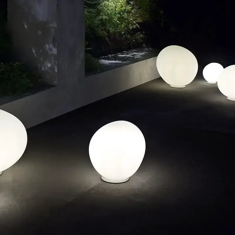 White Egg Glass Floor Lamp for Living Room