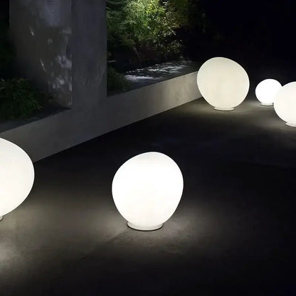 White Egg Glass Floor Lamp for Living Room