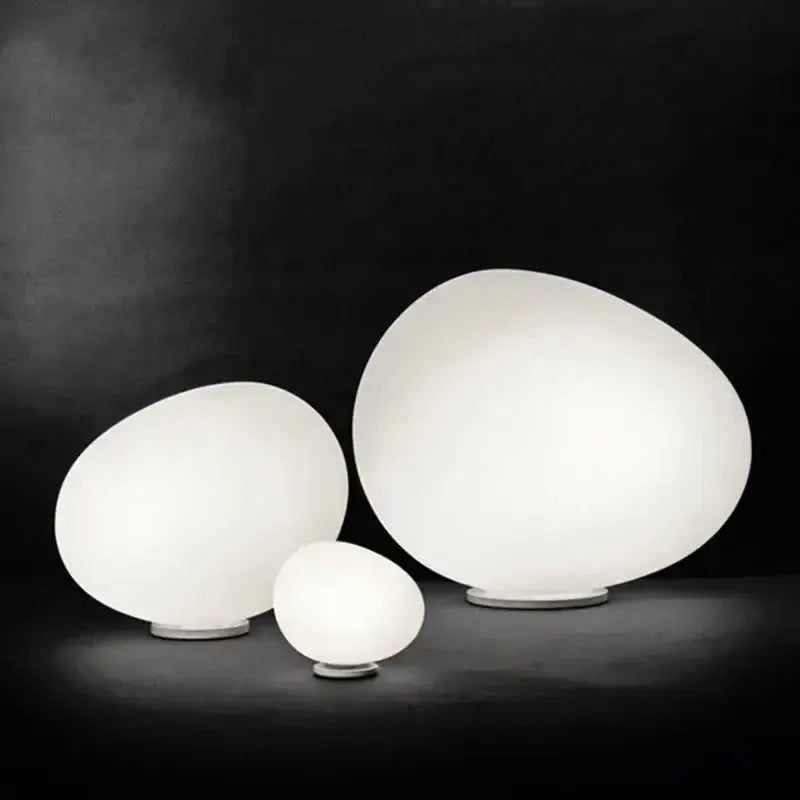 White Egg Glass Floor Lamp for Living Room