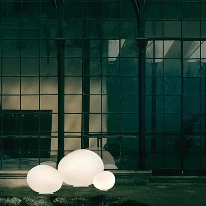 White Egg Glass Floor Lamp for Living Room