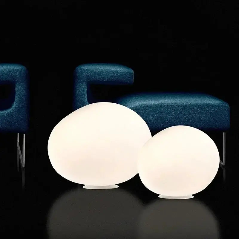 White Egg Glass Floor Lamp for Living Room