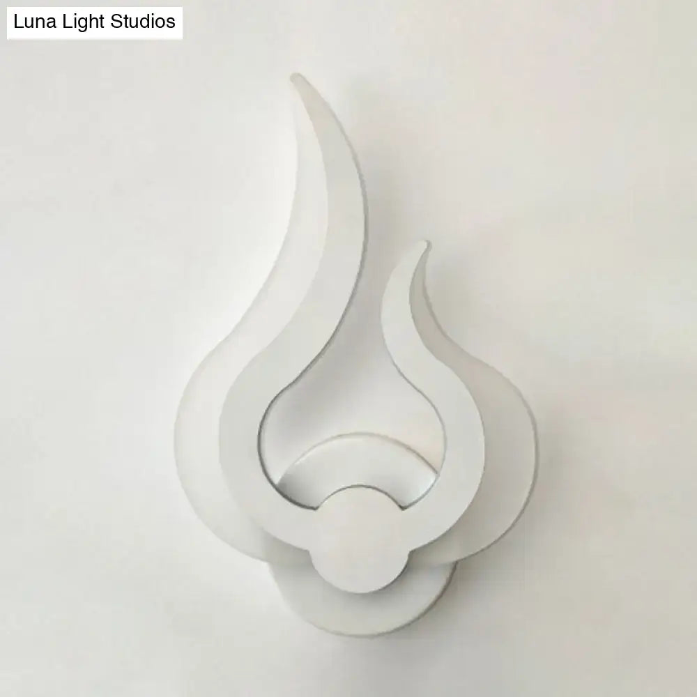 White acrylic flame sconce with layered flame silhouette, Decorbites wall light on Tampa Home & Garden Store