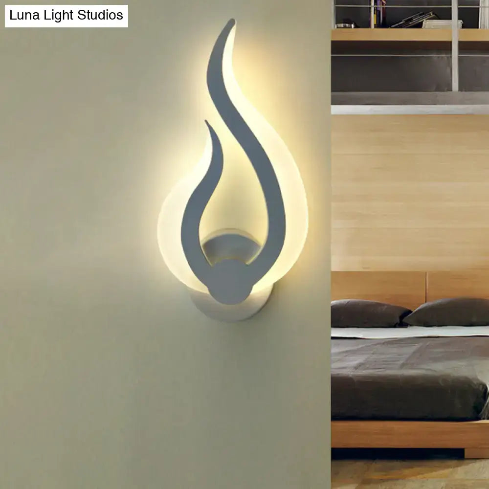 White acrylic flame sconce, wall-mounted ambient light by Decorbites on Tampa Home & Garden Store