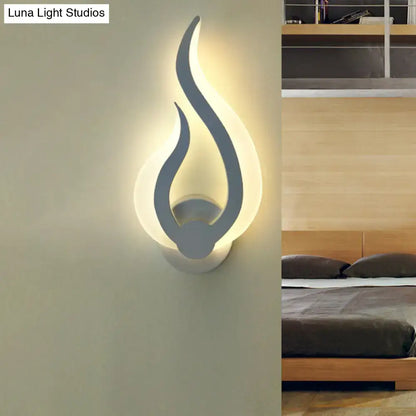 White acrylic flame sconce, wall-mounted ambient light by Decorbites on Tampa Home & Garden Store