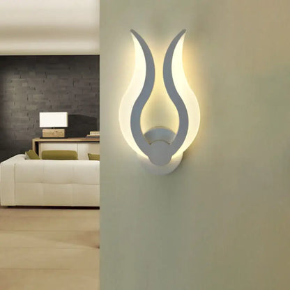 Decorbites White Acrylic Flame Sconce wall light with warm glow on Tampa Home & Garden Store