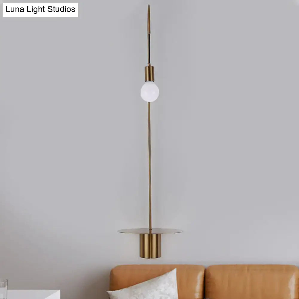 White gooseneck wall sconce by Decorbites with brass finish and white globe on Tampa Home & Garden Store