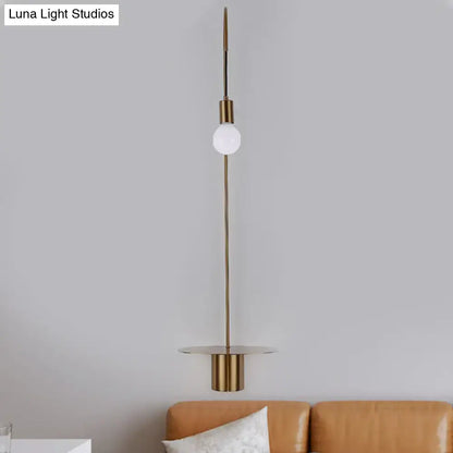 White gooseneck wall sconce by Decorbites with brass finish and white globe on Tampa Home & Garden Store