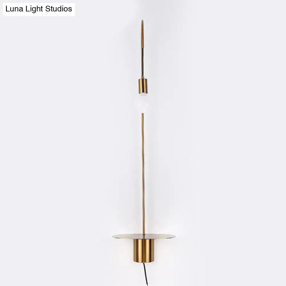 White gooseneck wall sconce Decorbites brass finish modern home lighting on Tampa Home & Garden Store