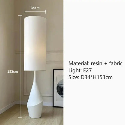 Cream LED Floor Lamp Nordic Minimalist Shade