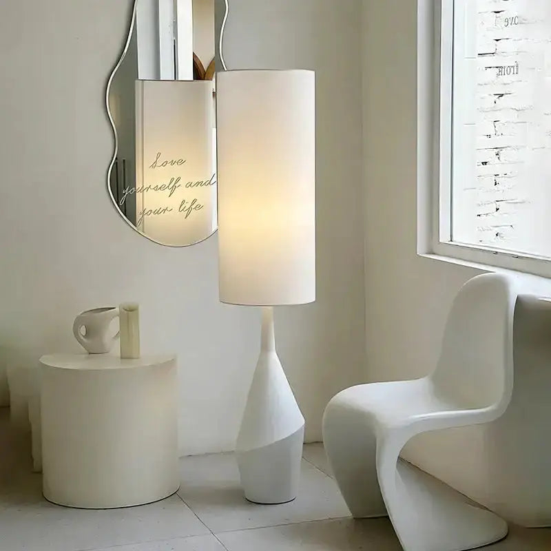 Cream LED Floor Lamp Nordic Minimalist Shade