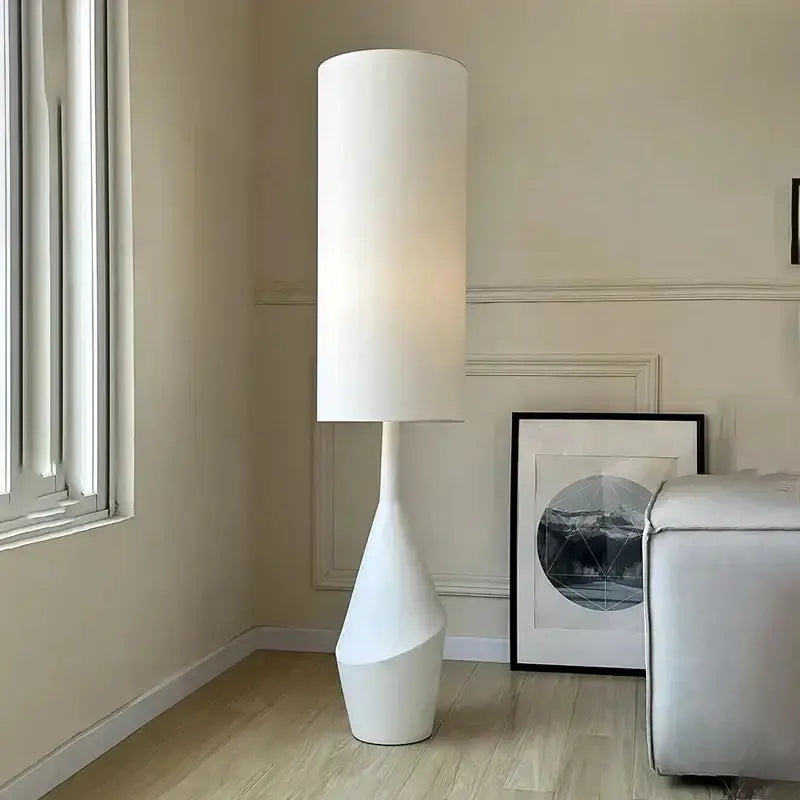Cream LED Floor Lamp Nordic Minimalist Shade