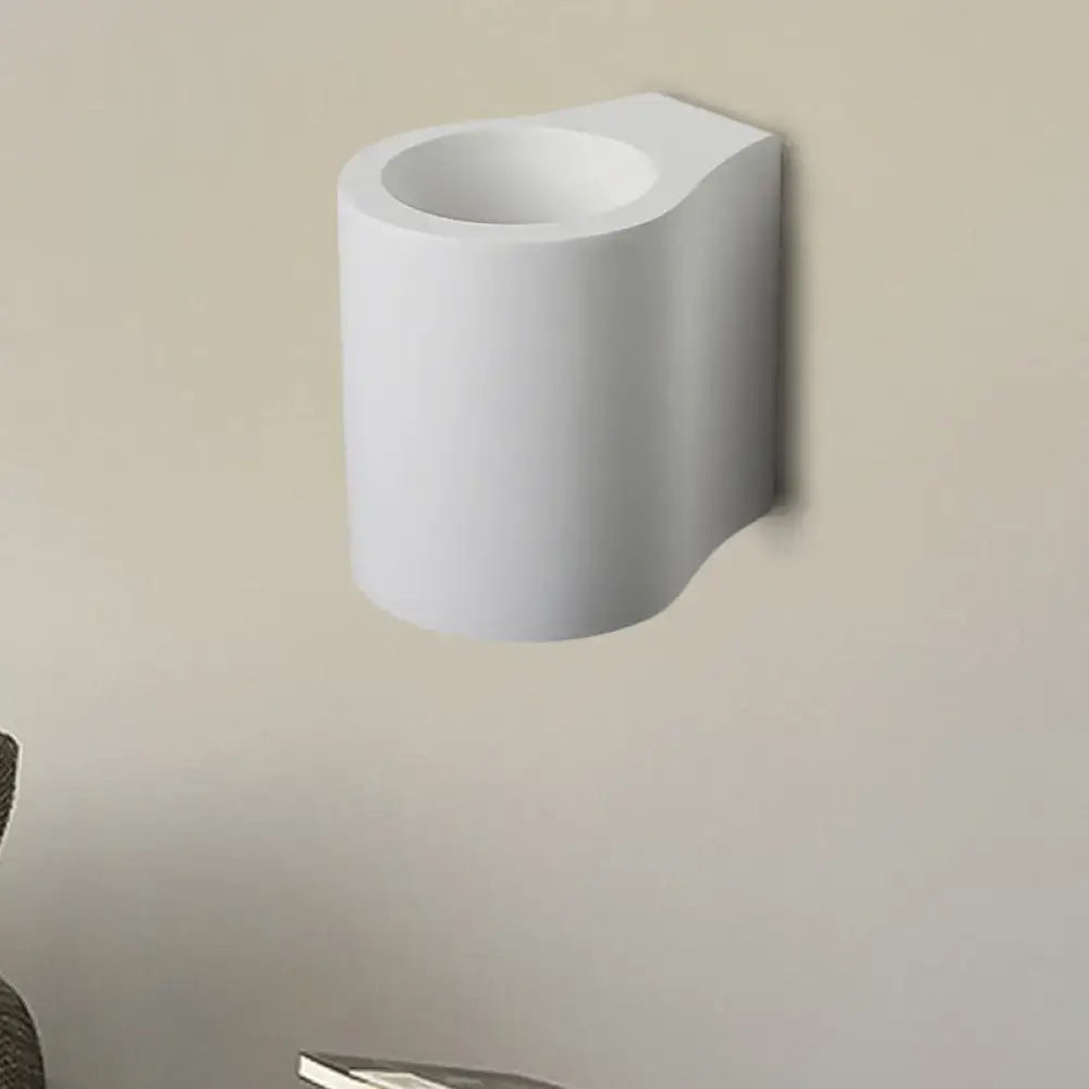 White LED gypsum up-down wall sconce by Decorbites, cylindrical modern lighting on Tampa Home & Garden Store