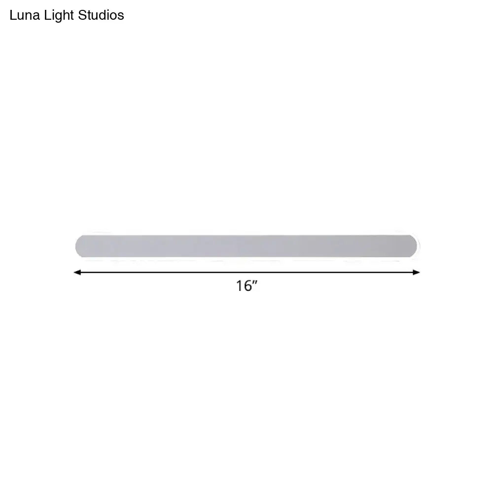 White LED acrylic vanity sconce, 16-inch slim bar with rounded ends, Decorbites on Tampa Home & Garden Store