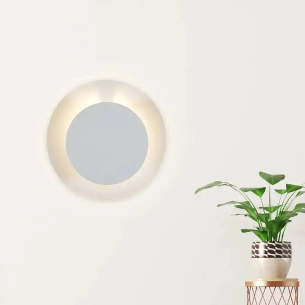 Minimalist White LED Wall Sconce Lamp for Bedroom