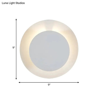 Minimalist White LED Wall Sconce Lamp for Bedroom