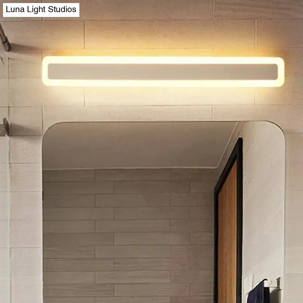 Minimalist white LED vanity light bar for bathroom, wall-mounted above mirror Decorbites on Tampa Home & Garden Store