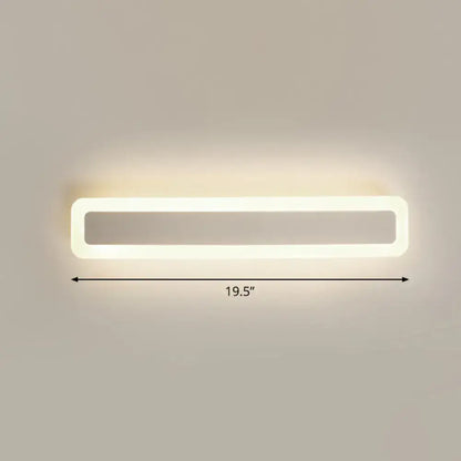 Minimalist white LED vanity light wall sconce Decorbites 19.5in wide on Tampa Home & Garden Store