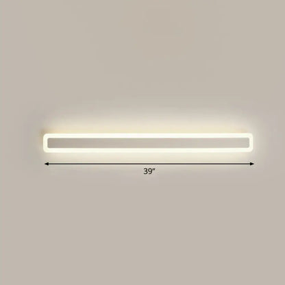 Minimalist white LED vanity light bathroom wall sconce, 39in long, Decorbites on Tampa Home & Garden Store