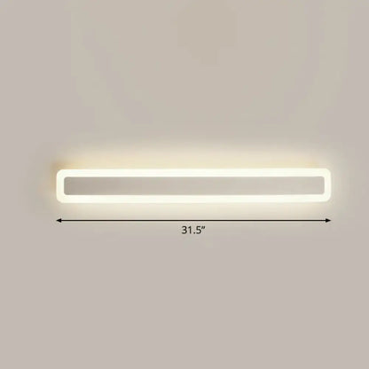 Minimalist white LED vanity light wall sconce by Decorbites, 31.5in long on Tampa Home & Garden Store