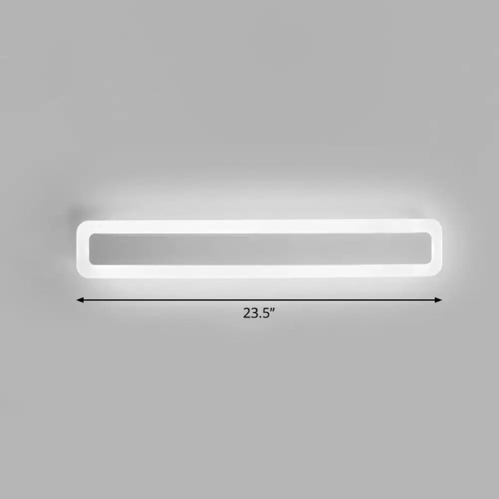 Minimalist white LED vanity light wall sconce, 23.5-inch long bathroom decor by Decorbites on Tampa Home & Garden Store