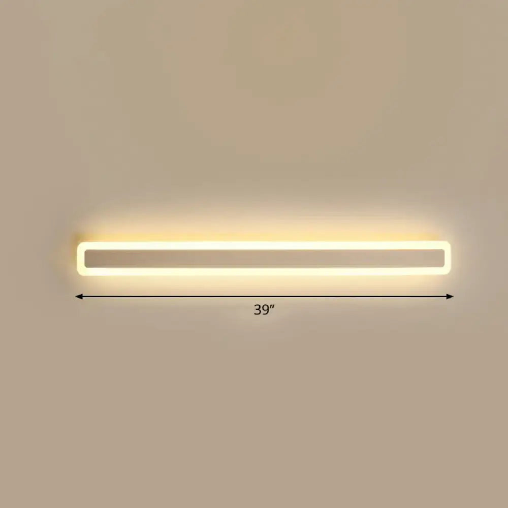 Minimalist white LED vanity light wall sconce, 39-inch long, Decorbites on Tampa Home & Garden Store