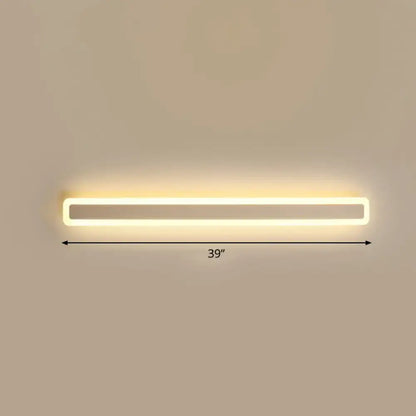 Minimalist white LED vanity light wall sconce, 39-inch long, Decorbites on Tampa Home & Garden Store