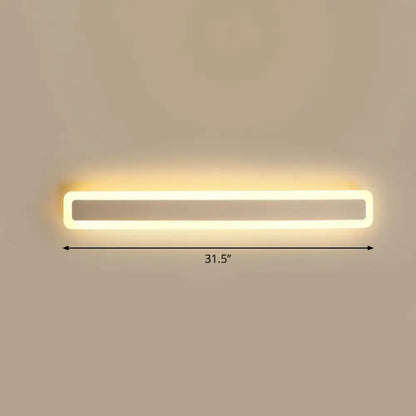 Minimalist white LED vanity light bathroom wall sconce, 31.5 in long on Tampa Home & Garden Store