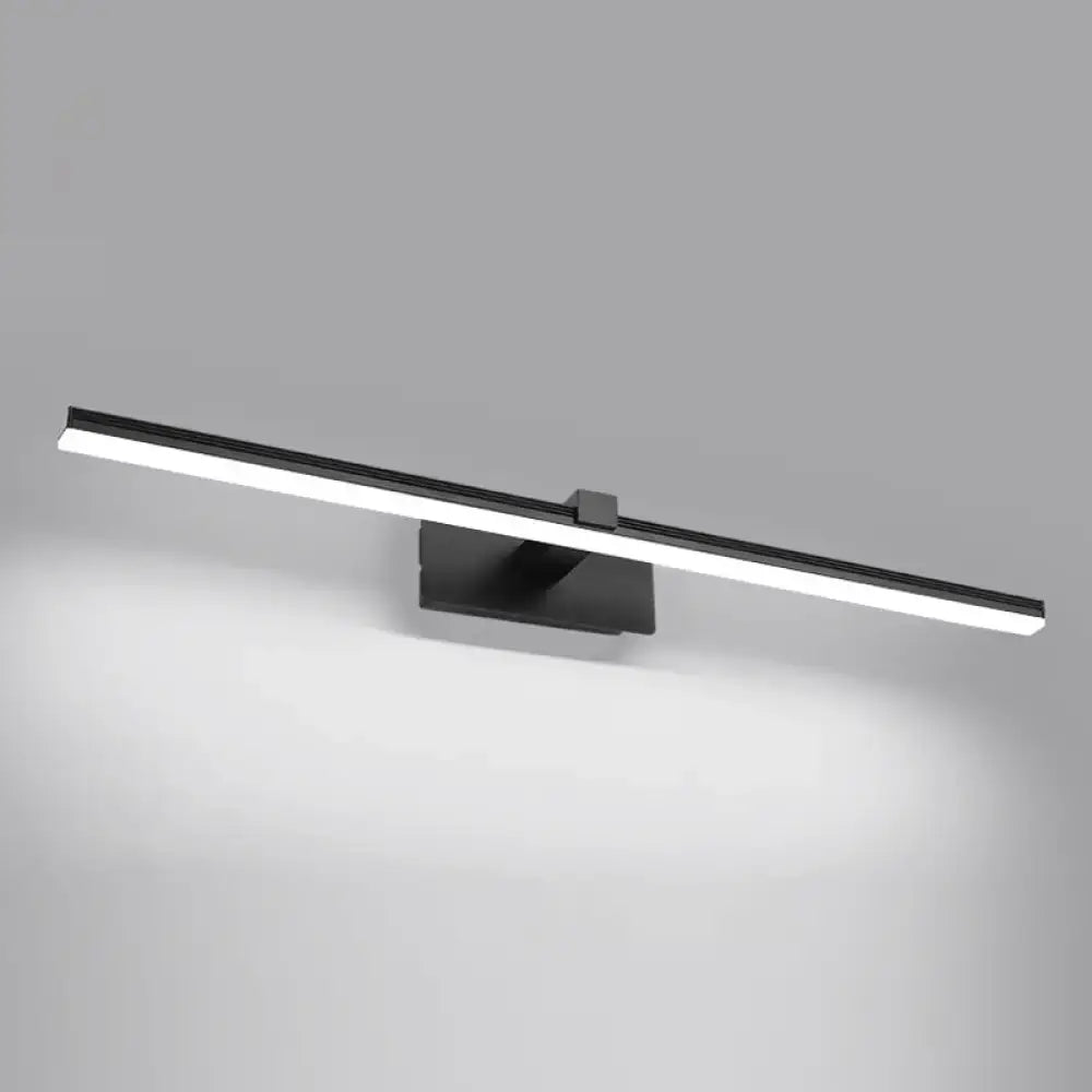Minimalist white LED wall mount light fixture for bathroom vanity by Decorbites; slim linear bar on Tampa Home & Garden Store