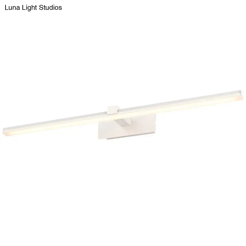 Minimalist white LED wall-mount vanity light by Decorbites with a long horizontal bar on Tampa Home & Garden Store