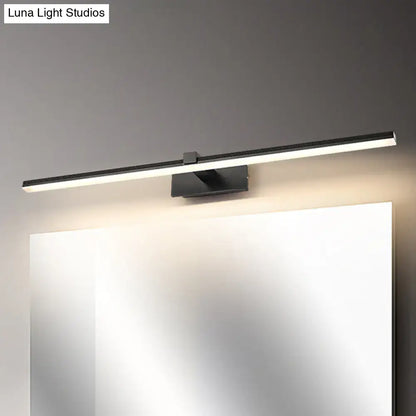 Minimalist white LED wall mount vanity light by Decorbites with black metal mount on Tampa Home & Garden Store