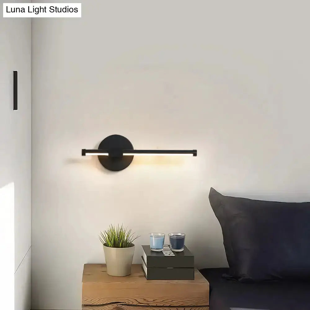 Minimalist white metallic LED wall sconce for bedroom wall mount lighting by Decorbites on Tampa Home & Garden Store