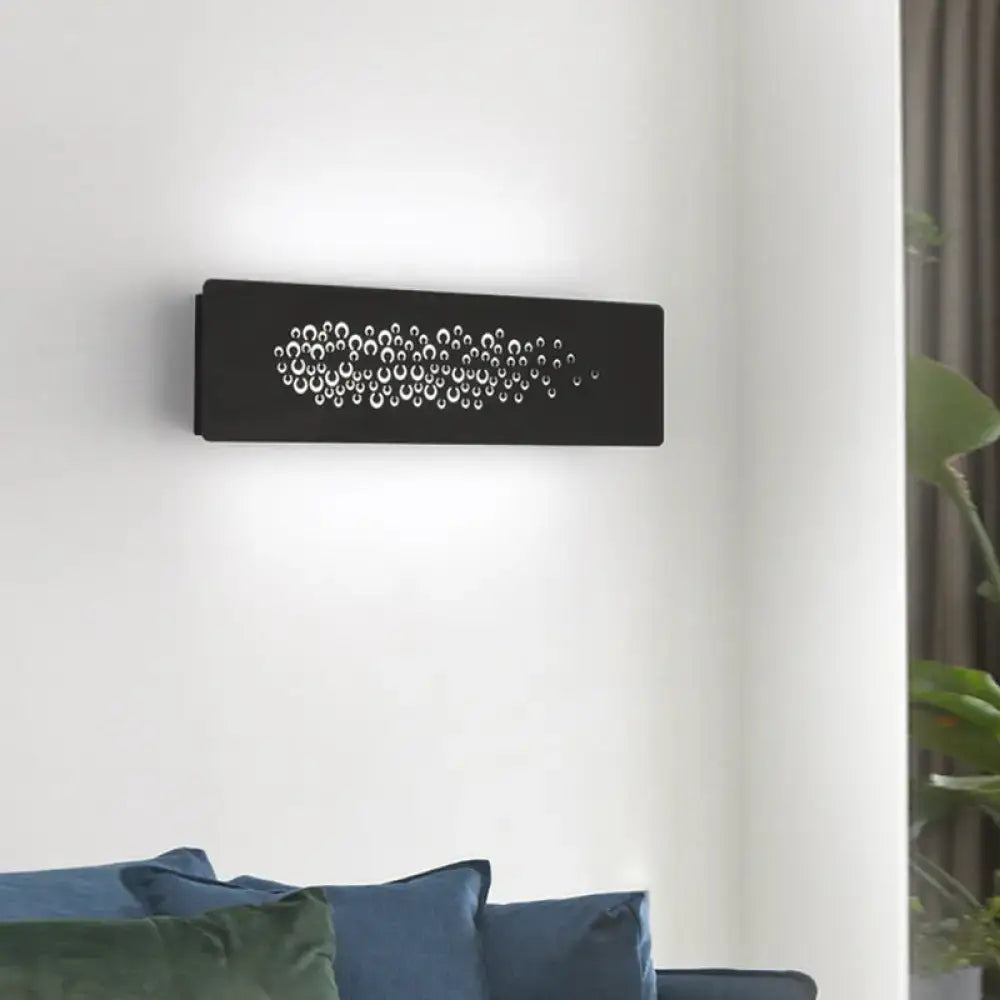 12" Minimalist Linear LED Wall Sconce in Black/White: Up and Down Iron Shade Wall Mount Lamp