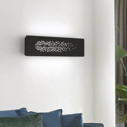 12" Minimalist Linear LED Wall Sconce in Black/White: Up and Down Iron Shade Wall Mount Lamp