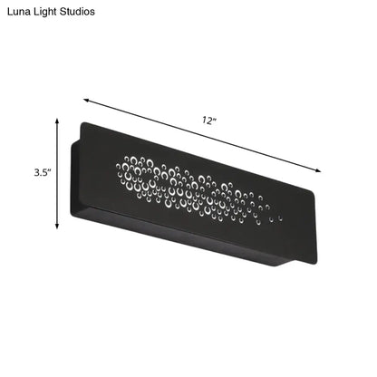 12" Minimalist Linear LED Wall Sconce in Black/White: Up and Down Iron Shade Wall Mount Lamp