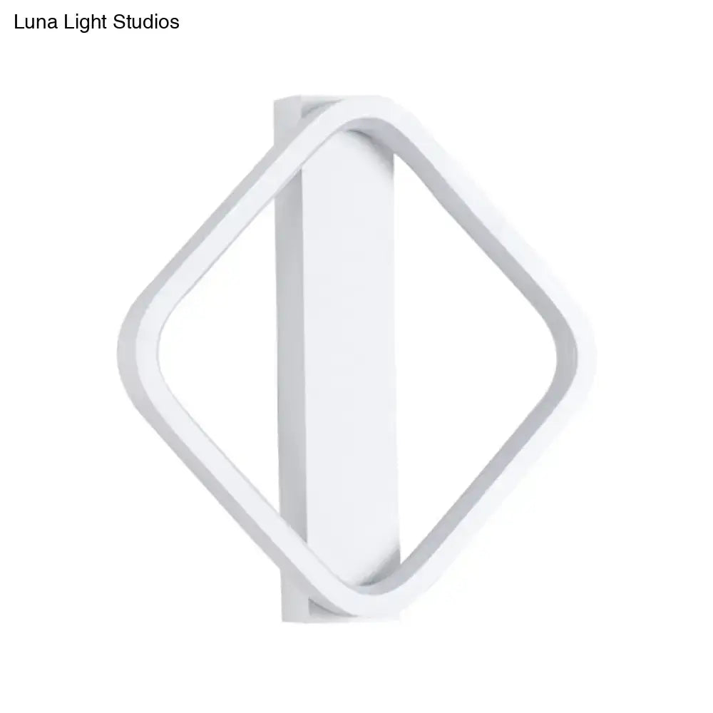 Decorbites white LED sconce with square frame wall light shape options on Tampa Home & Garden Store