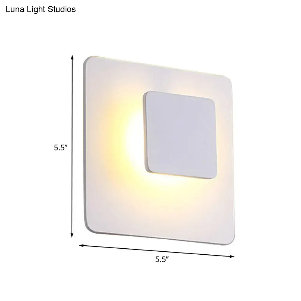 White square LED sconce with inset panel by Decorbites for modern home lighting on Tampa Home & Garden Store