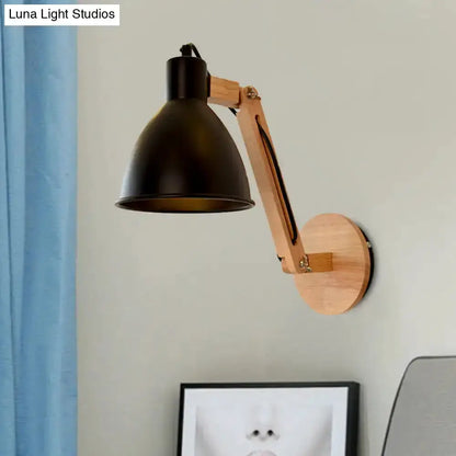 Minimalist White Swing Arm Wall Light Iron Dome