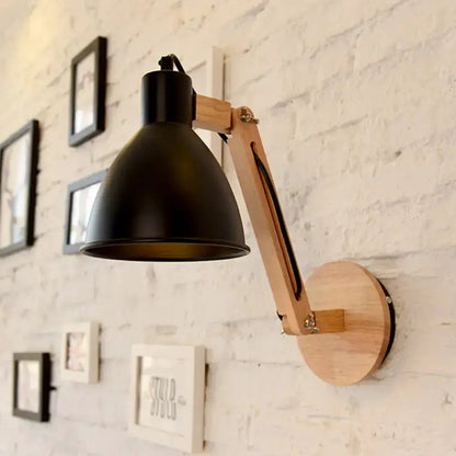 Minimalist White Swing Arm Wall Light Iron Dome
